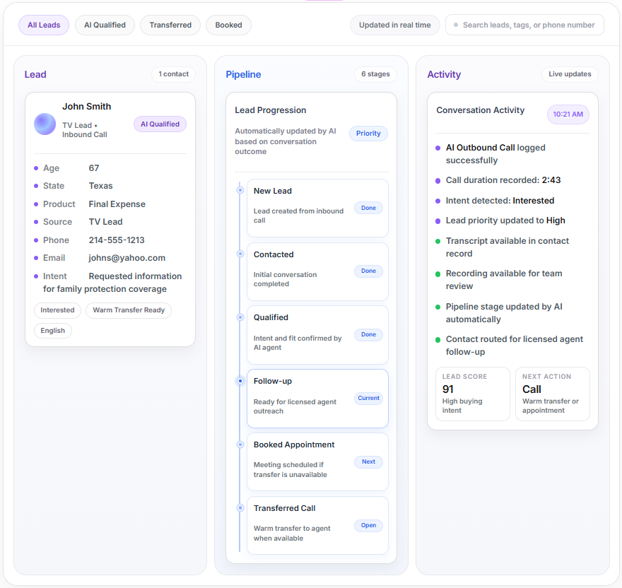 Built-in CRM